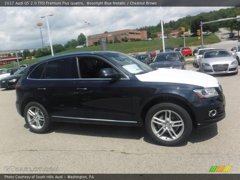 Moonlight Blue Metallic / Chestnut Brown 2017 Audi Q5 2.0 TFSI Premium Plus quattro