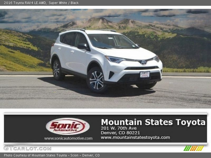 Super White / Black 2016 Toyota RAV4 LE AWD