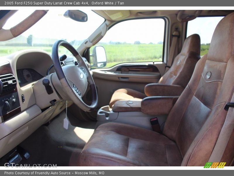 Oxford White / Tan 2005 Ford F250 Super Duty Lariat Crew Cab 4x4