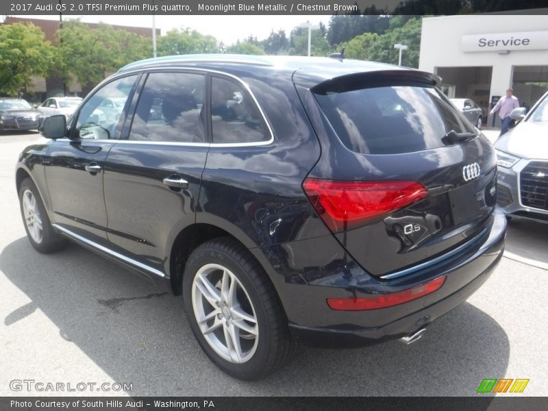 Moonlight Blue Metallic / Chestnut Brown 2017 Audi Q5 2.0 TFSI Premium Plus quattro