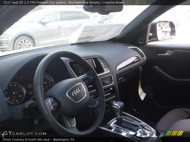 Moonlight Blue Metallic / Chestnut Brown 2017 Audi Q5 2.0 TFSI Premium Plus quattro