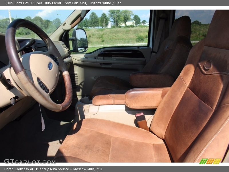 Oxford White / Tan 2005 Ford F250 Super Duty Lariat Crew Cab 4x4
