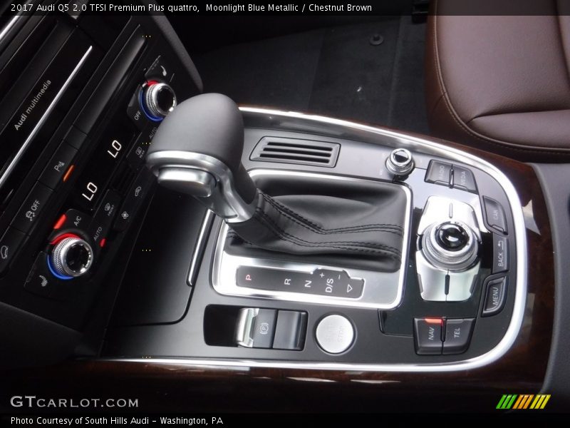 Moonlight Blue Metallic / Chestnut Brown 2017 Audi Q5 2.0 TFSI Premium Plus quattro