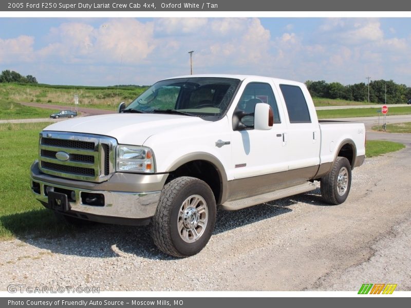 Oxford White / Tan 2005 Ford F250 Super Duty Lariat Crew Cab 4x4