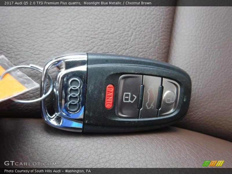 Moonlight Blue Metallic / Chestnut Brown 2017 Audi Q5 2.0 TFSI Premium Plus quattro