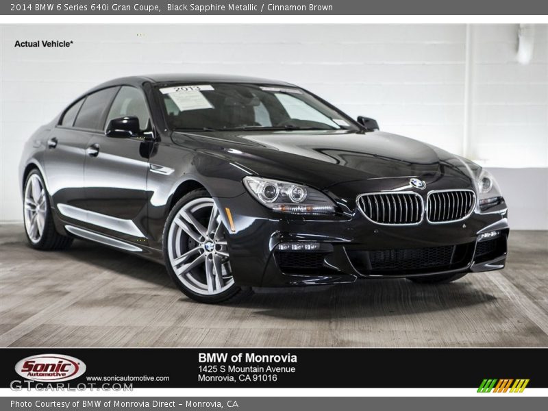 Black Sapphire Metallic / Cinnamon Brown 2014 BMW 6 Series 640i Gran Coupe