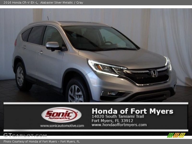 Alabaster Silver Metallic / Gray 2016 Honda CR-V EX-L