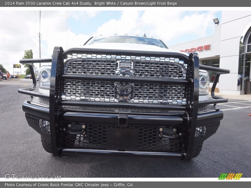 Bright White / Canyon Brown/Light Frost Beige 2014 Ram 3500 Laramie Crew Cab 4x4 Dually