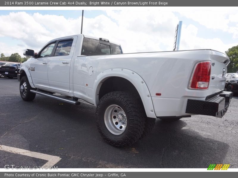 Bright White / Canyon Brown/Light Frost Beige 2014 Ram 3500 Laramie Crew Cab 4x4 Dually