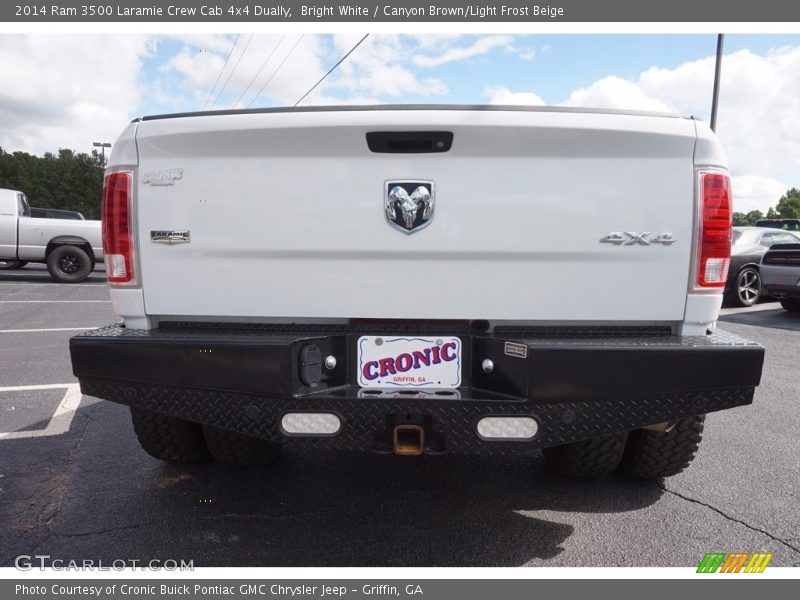 Bright White / Canyon Brown/Light Frost Beige 2014 Ram 3500 Laramie Crew Cab 4x4 Dually
