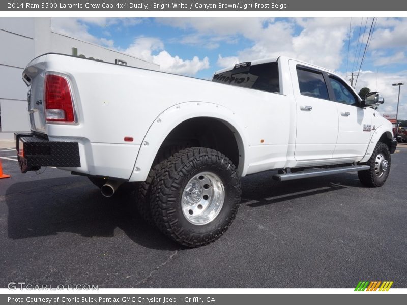 Bright White / Canyon Brown/Light Frost Beige 2014 Ram 3500 Laramie Crew Cab 4x4 Dually