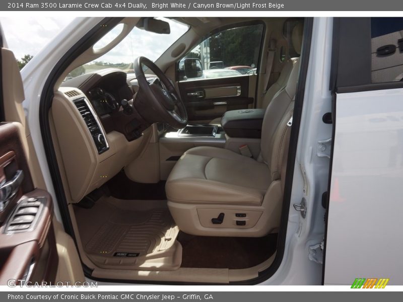 Bright White / Canyon Brown/Light Frost Beige 2014 Ram 3500 Laramie Crew Cab 4x4 Dually