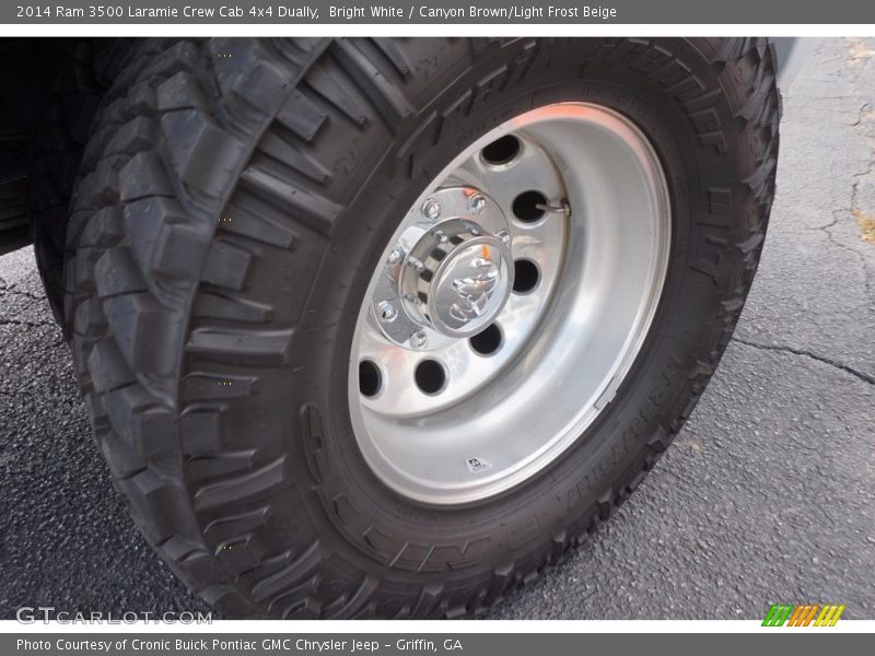 Bright White / Canyon Brown/Light Frost Beige 2014 Ram 3500 Laramie Crew Cab 4x4 Dually