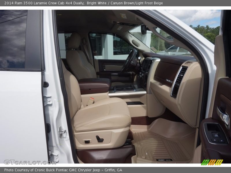 Bright White / Canyon Brown/Light Frost Beige 2014 Ram 3500 Laramie Crew Cab 4x4 Dually