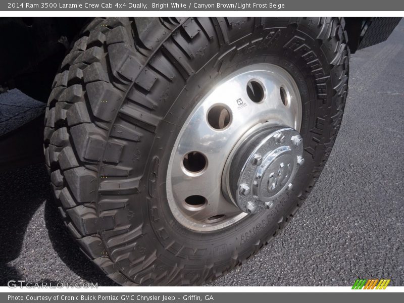 Bright White / Canyon Brown/Light Frost Beige 2014 Ram 3500 Laramie Crew Cab 4x4 Dually