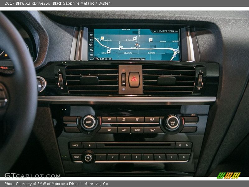 Black Sapphire Metallic / Oyster 2017 BMW X3 xDrive35i