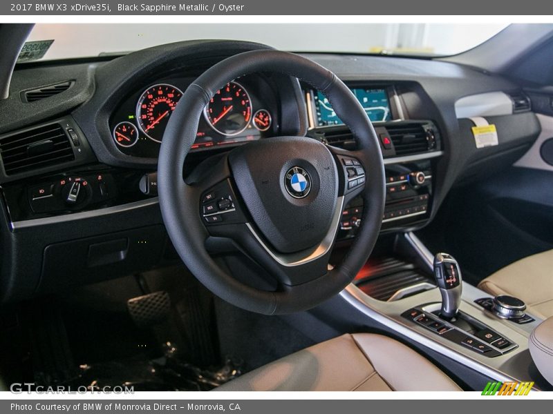 Black Sapphire Metallic / Oyster 2017 BMW X3 xDrive35i