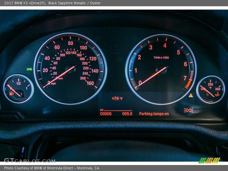 Black Sapphire Metallic / Oyster 2017 BMW X3 xDrive35i