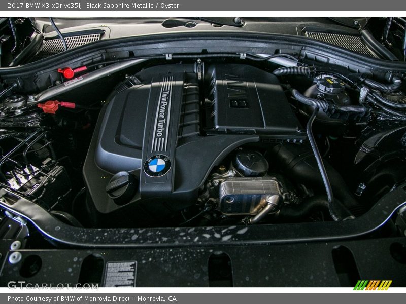 Black Sapphire Metallic / Oyster 2017 BMW X3 xDrive35i