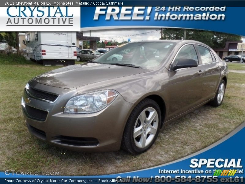 Mocha Steel Metallic / Cocoa/Cashmere 2011 Chevrolet Malibu LS