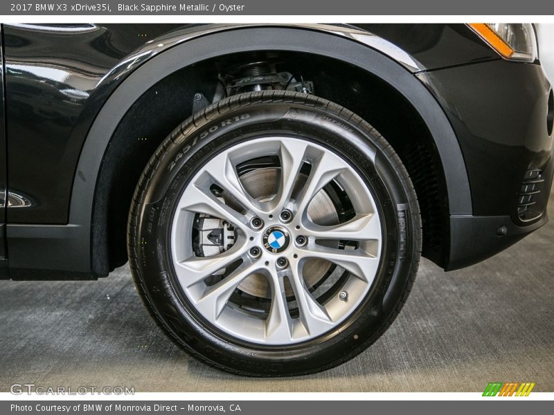 Black Sapphire Metallic / Oyster 2017 BMW X3 xDrive35i