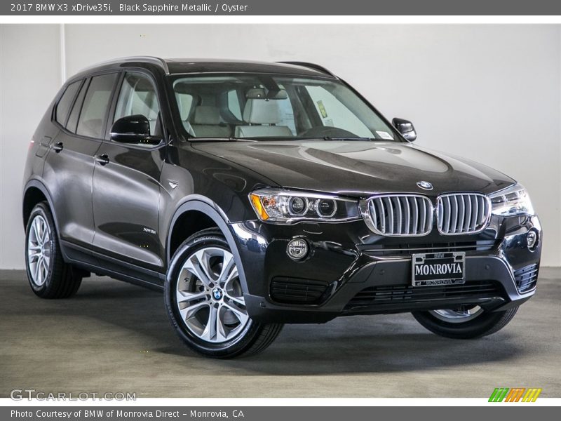 Black Sapphire Metallic / Oyster 2017 BMW X3 xDrive35i