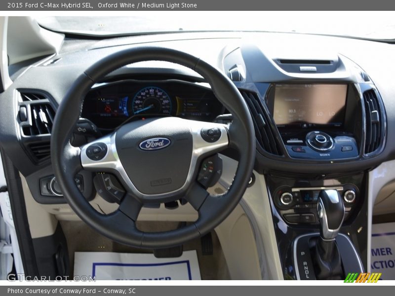 Oxford White / Medium Light Stone 2015 Ford C-Max Hybrid SEL