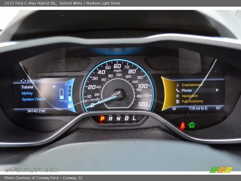 Oxford White / Medium Light Stone 2015 Ford C-Max Hybrid SEL