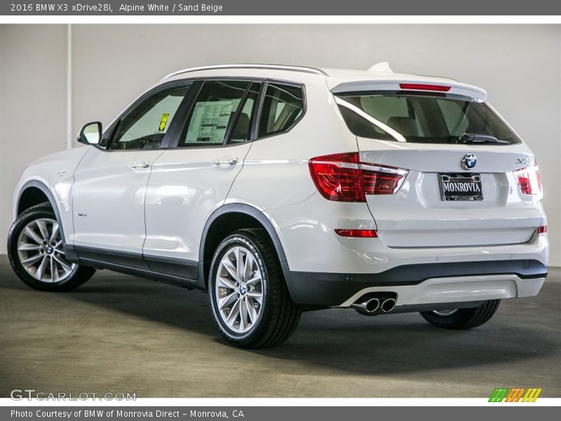 Alpine White / Sand Beige 2016 BMW X3 xDrive28i