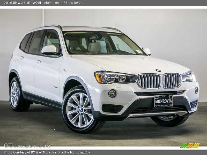 Alpine White / Sand Beige 2016 BMW X3 xDrive28i