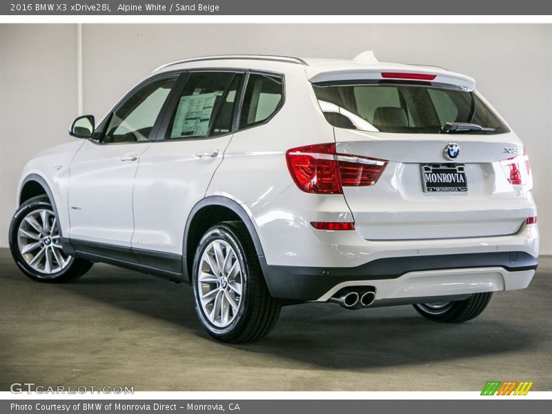 Alpine White / Sand Beige 2016 BMW X3 xDrive28i