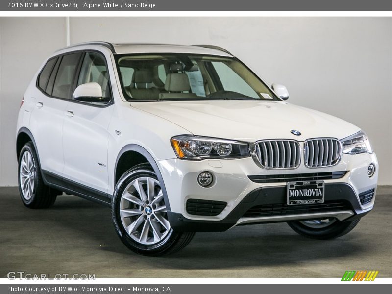 Alpine White / Sand Beige 2016 BMW X3 xDrive28i