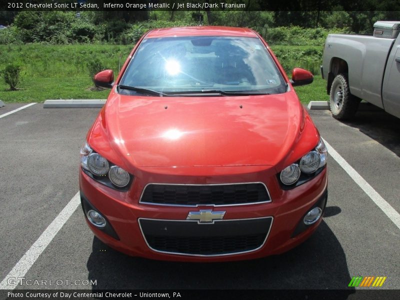 Inferno Orange Metallic / Jet Black/Dark Titanium 2012 Chevrolet Sonic LT Sedan