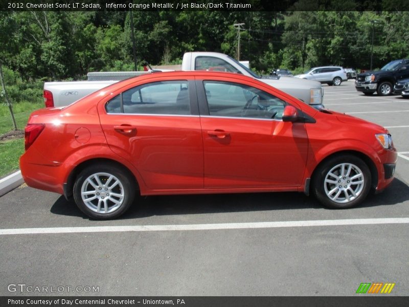 Inferno Orange Metallic / Jet Black/Dark Titanium 2012 Chevrolet Sonic LT Sedan