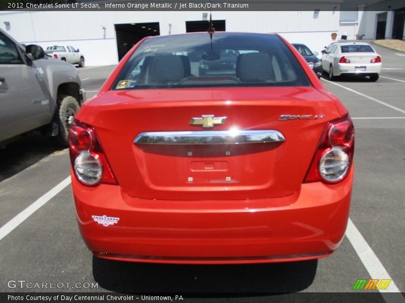 Inferno Orange Metallic / Jet Black/Dark Titanium 2012 Chevrolet Sonic LT Sedan