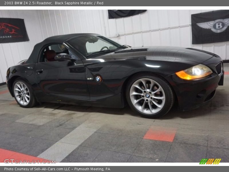 Black Sapphire Metallic / Red 2003 BMW Z4 2.5i Roadster