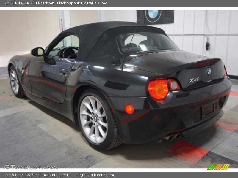 Black Sapphire Metallic / Red 2003 BMW Z4 2.5i Roadster