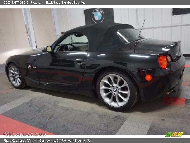 Black Sapphire Metallic / Red 2003 BMW Z4 2.5i Roadster