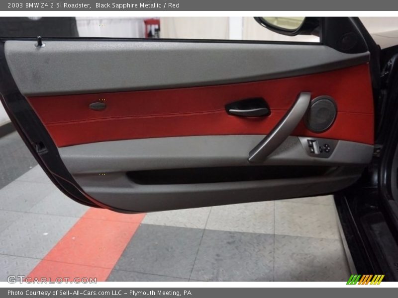 Black Sapphire Metallic / Red 2003 BMW Z4 2.5i Roadster