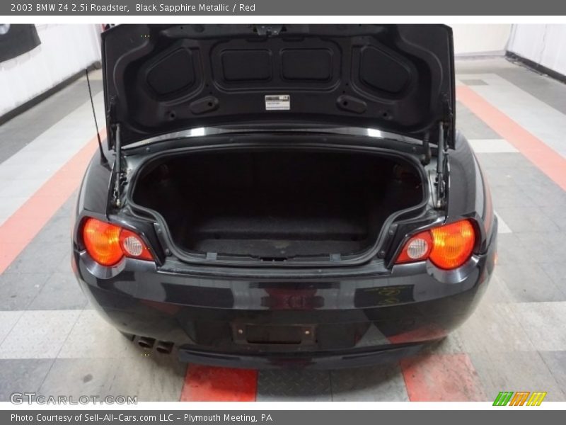 Black Sapphire Metallic / Red 2003 BMW Z4 2.5i Roadster