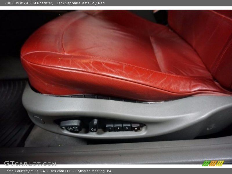 Black Sapphire Metallic / Red 2003 BMW Z4 2.5i Roadster