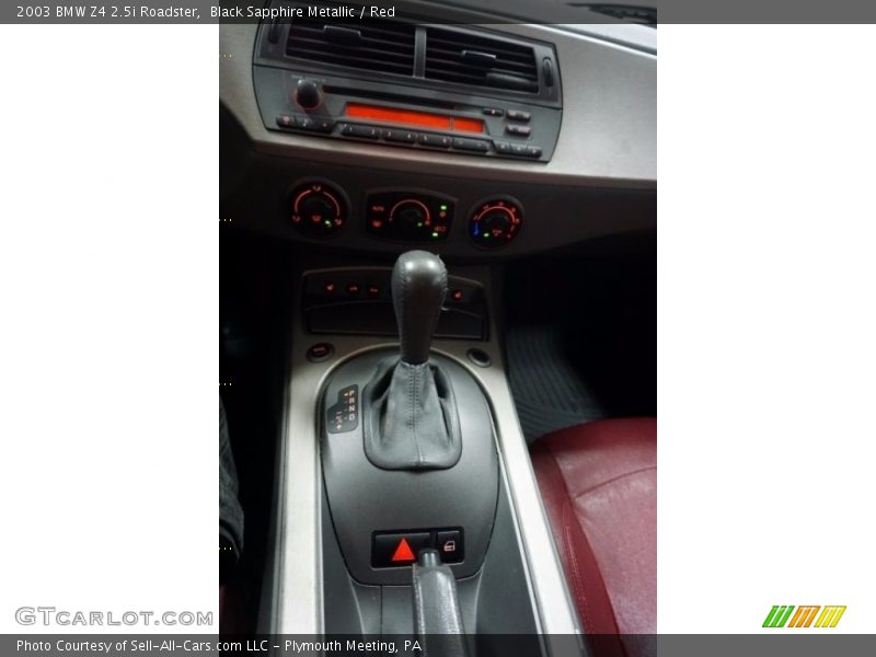 Black Sapphire Metallic / Red 2003 BMW Z4 2.5i Roadster