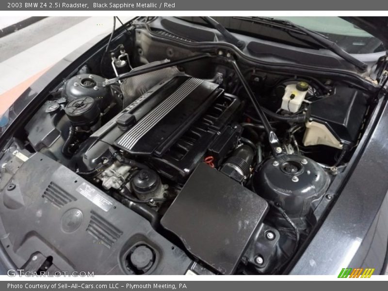 Black Sapphire Metallic / Red 2003 BMW Z4 2.5i Roadster