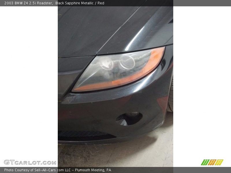 Black Sapphire Metallic / Red 2003 BMW Z4 2.5i Roadster