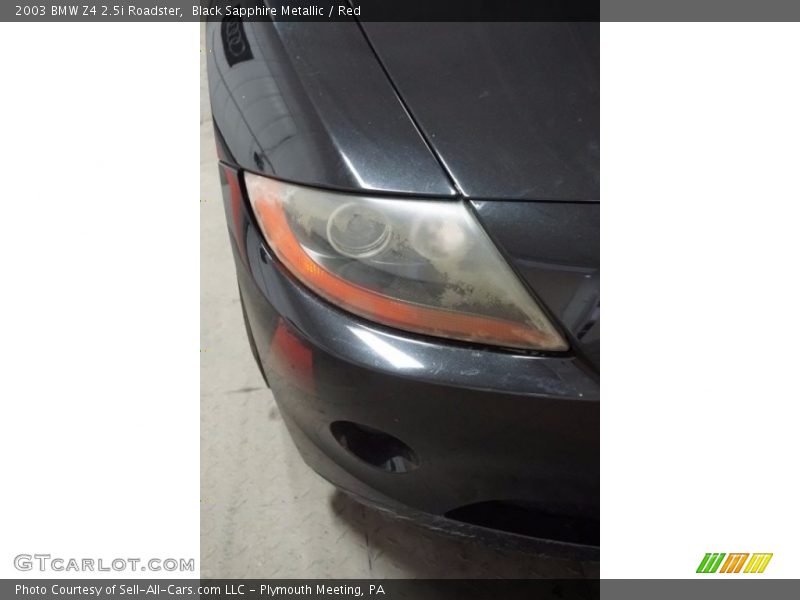 Black Sapphire Metallic / Red 2003 BMW Z4 2.5i Roadster