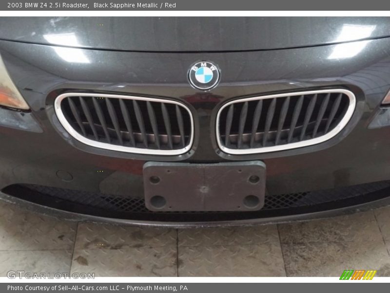 Black Sapphire Metallic / Red 2003 BMW Z4 2.5i Roadster