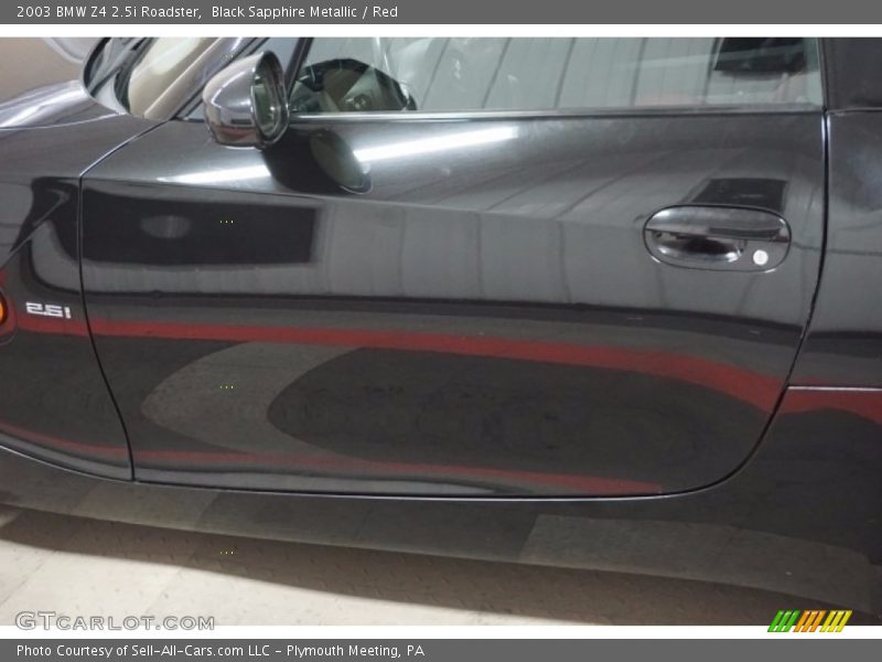 Black Sapphire Metallic / Red 2003 BMW Z4 2.5i Roadster