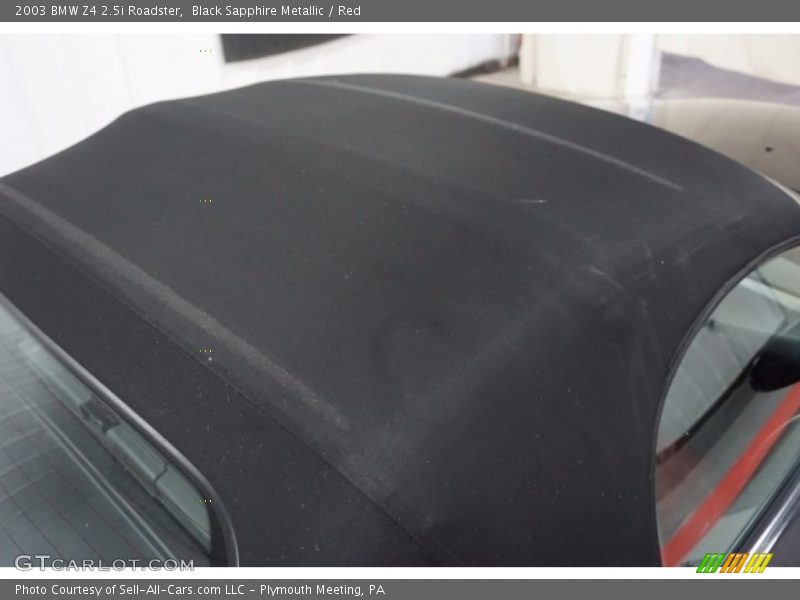 Black Sapphire Metallic / Red 2003 BMW Z4 2.5i Roadster