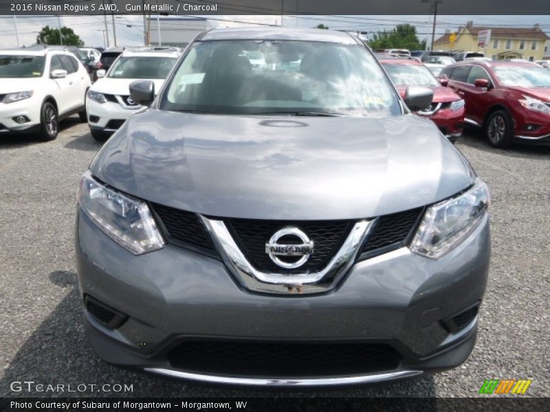 Gun Metallic / Charcoal 2016 Nissan Rogue S AWD