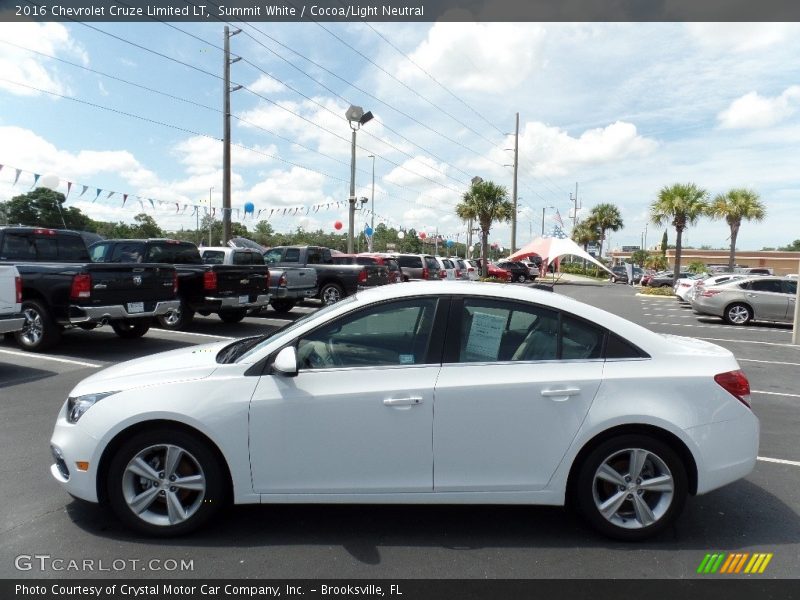 Summit White / Cocoa/Light Neutral 2016 Chevrolet Cruze Limited LT